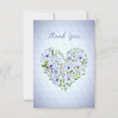 青いハートフローラサンキューカード サンキューカード (正面)