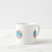 青いハートフローラ エスプレッソカップ (正面右)