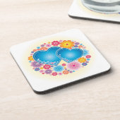 青いハートフローラ コースター (左側)