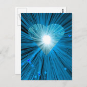 青いハートポストカード ポストカード (正面/裏面)