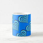 青いハートマグ コーヒーマグカップ (中央)