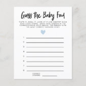 青いハートモダンは、ベビー食品シャワーゲームを推測 (正面)