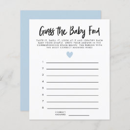 青いハートモダンは、ベビー食品シャワーゲームを推測