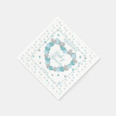 青いハートリース少し甘い赤ちゃんシャワー スタンダードカクテルナプキン (角)