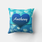 青いハート名 クッション (裏面)