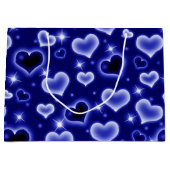 青いハート型 ラージペーパーバッグ (正面)