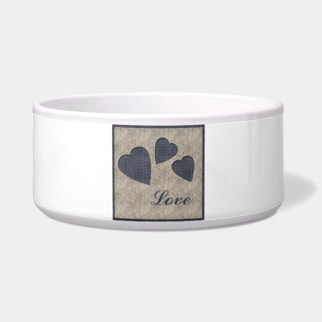 青いハート愛ボール ボウル (正面)