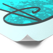 青いハート最高のパパEver Frame抽象芸術写真 ポスター (角)