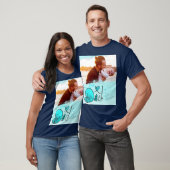 青いハート最高のパパEver Frame抽象芸術写真 Tシャツ (ユニセックス)