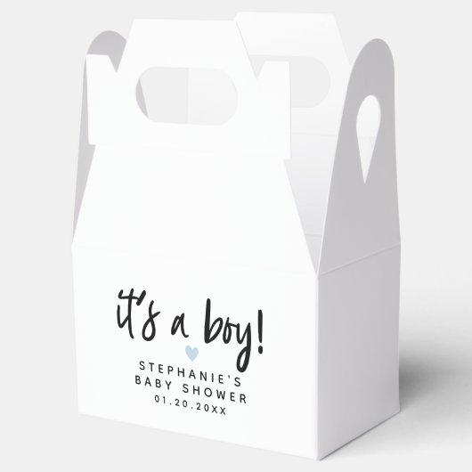 青いハート男の子のシャワー フェイバーボックス (オープン)