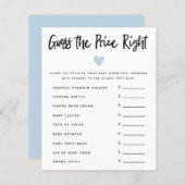 青いハート男の子の赤ちゃんシャワー価格を右に推測 (正面/裏面)