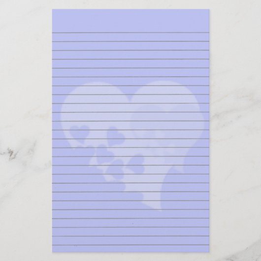 青いハート線の文房具 便箋 (正面)