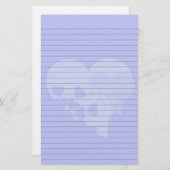 青いハート線の文房具 便箋 (正面/裏面)