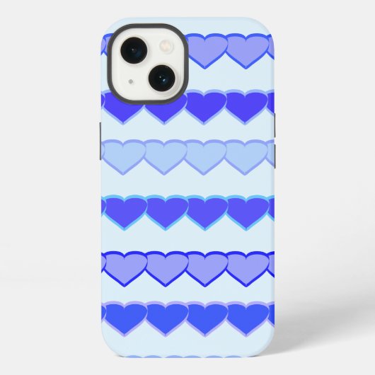青いハート行の影 iPhoneケース (裏面)