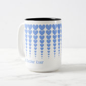 青いハート貝最高の先生パーソナライズされたEver ツートーンマグカップ (正面左)