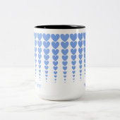 青いハート貝最高の先生パーソナライズされたEver ツートーンマグカップ (中央)