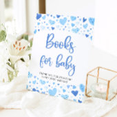 青いハート赤ちゃんシャワー用バレンタインデーのサイン 台座サイン