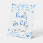 青いハート赤ちゃんシャワー用バレンタインデーのサイン 台座サイン (正面)