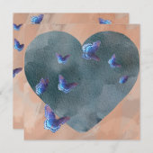 青いハート、とても穏やかで深い シーズンカード (正面/裏面)