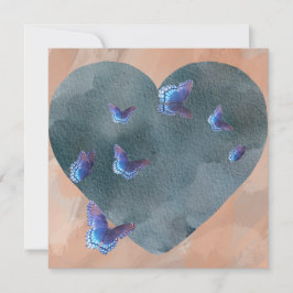 青いハート、とても穏やかで深い シーズンカード