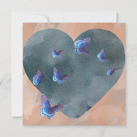 青いハート、とても穏やかで深い シーズンカード (正面)