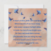 青いハート、とても穏やかで深い シーズンカード (裏面)