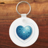 青いハート、キーチェーン キーホルダー (正面)