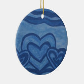 青いハート セラミックオーナメント (右)