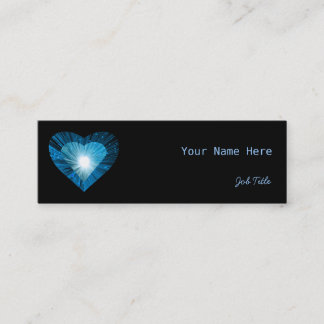 青いハート「ハート」名刺サイド黒スキニー スキニー名刺