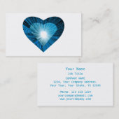 青いハート「ハート」名刺(白) 名刺 (正面/裏面)