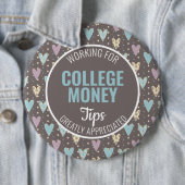 青いハート |ヒントを参照 |大学のお金 缶バッジ (インサイチュ)