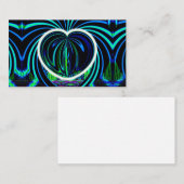 青いハート（単語を追加できる） 名刺 (正面/裏面)