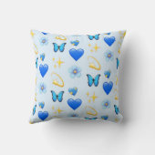 青いハート – 独自の作成(CYO) – 枕 (裏面)