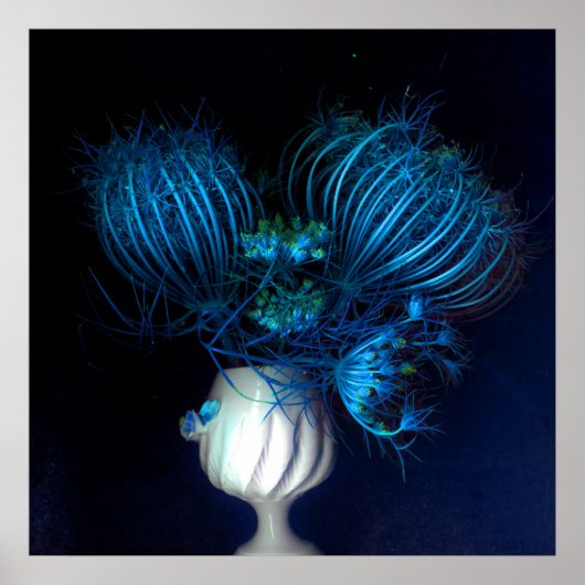 青いハート（黒） ポスター (正面)