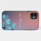 青いハートiPhoneケースのパターン Case-Mate iPhoneケース (裏面(横))