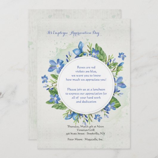 青いバイオレットの招待状 招待状 (正面/裏面)