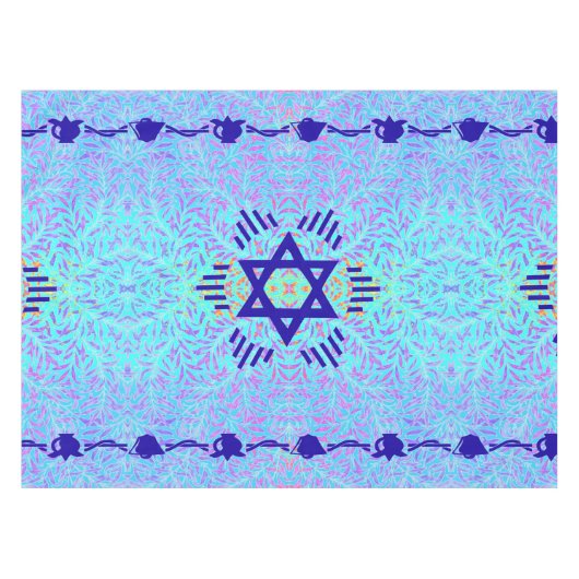 青いバイオレットダビデの星 テーブルクロス (正面(横))