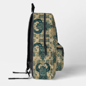 青いバイキング頭 プリントバックパック (左)