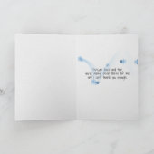 青いバイクのデイジーのバスケットは感謝していしています カード (内部)