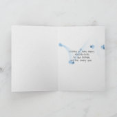 青いバイクの誕生日のデイジーのバスケット カード (内部)