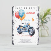 青いバイクの誕生日 招待状 (スタンド正面)