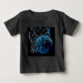 青いバスケットボール ベビーTシャツ (正面)