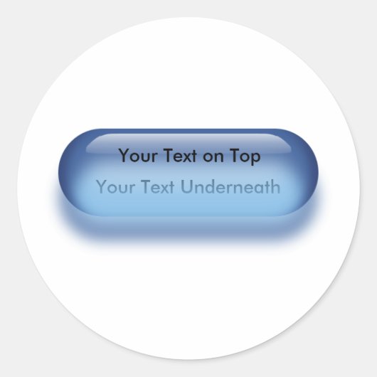 青いバッジのシールの半透明ボタン ラウンドシール (正面)