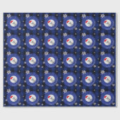 青いバッファローの点検のメリークリスマスの写真 ラッピングペーパー (フラット)