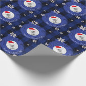 青いバッファローの点検のメリークリスマスの写真 ラッピングペーパー (角)