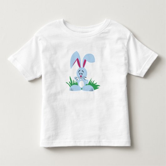 青いバニー-幼児のTシャツ トドラーTシャツ (正面)