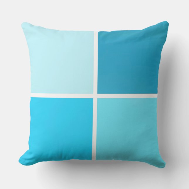 青いバブルの正方形 アウトドアクッション (正面)