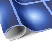 青いバブルタイル幾何抽象芸術 ラッピングペーパー (ロールコーナー)