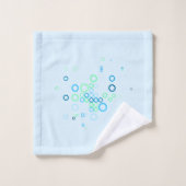 青いバブルパターンタオルセット バスタオルセット (ウォッシュタオル)