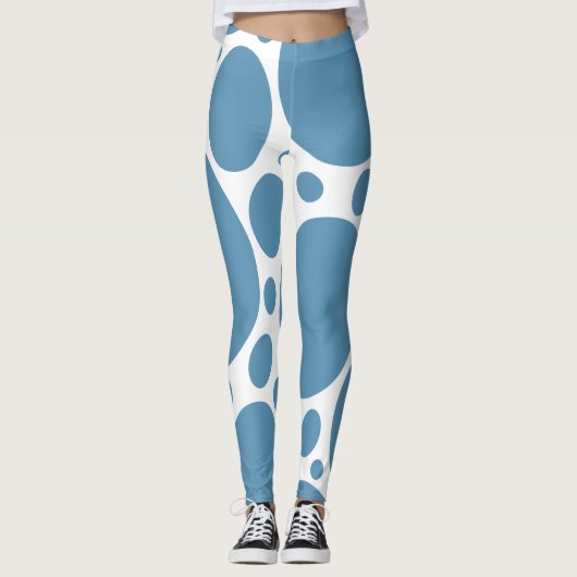 青いバブルパターン レギンス (正面)